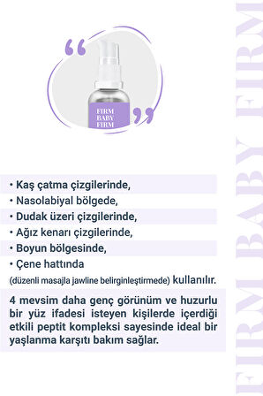 FIRM BABY FIRM - Yaşlanma ve Kırışıklık Karşıtı Onarıcı Bakım Kremi | Peptit Kompleksi 30ml