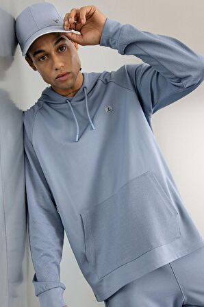 DeFacto Mavi DeFactoFit Standart Fit Kapüşonlu Cepli Sporcu Sweatshirt C9171AX24AUBE808