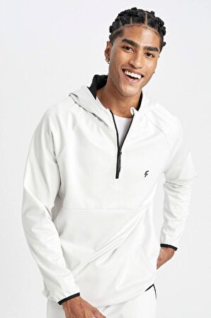 DeFactoFit Standart Fit Kapüşonlu Pike Sporcu Sweatshirt C9181AX24AUGR493