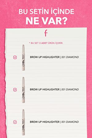 Flormar Aydınlatıcı Kaş Kalemi Brow Up 3'lü Set- Diamond