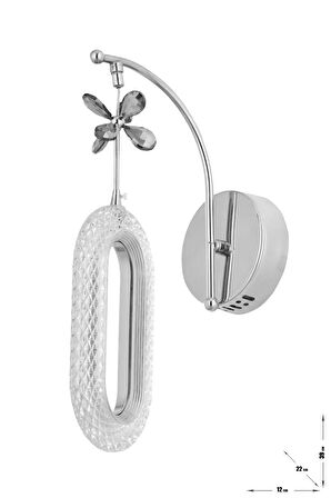 Nova Lighting Alfa Tekli KromKristal Taşlı Aplik 3 Renk Modu