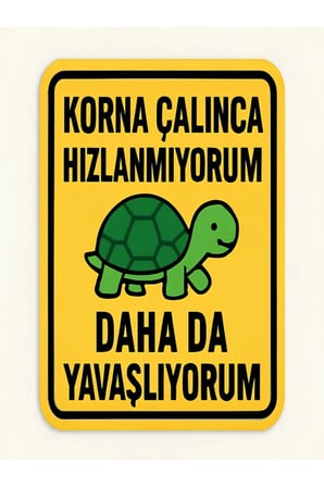 ACEMİ SÜRÜCÜ ARABA ÇIKARTMA 15 X 15 CM (STİCKER)