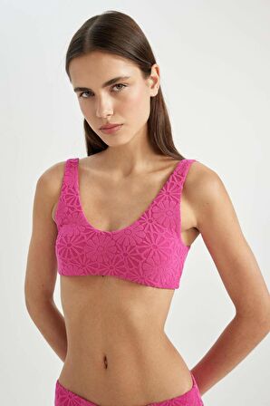 DeFacto Fall in Love Regular Fit Çiçekli Jakarlı Bikini Üstü B6901AX24SMPN615