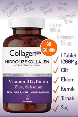 Collagen For You Hidrolize Kolajen (1 Tablet 1200 Mg. Günde 1 Tablet İle 3 Ay Kullanım ) 90 Tablet