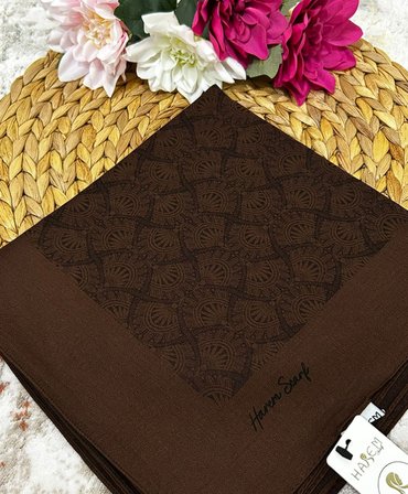 Harem Scarf Gold Sahra Şal Acı Kahve