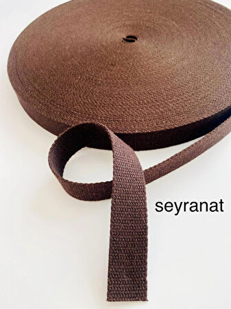 Füme Renk Acı Kahverengi Şerit Kolon Dar Dokuma 3 cm 3 Metre Çanta Askısı Sapı