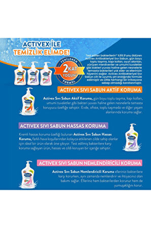 Antibakteriyel Activex Sıvı Sabun Aktif 500 Ml  x 2 Adet