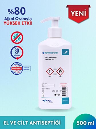 ACTOHAND® ETOH 500 ml | El ve Cilt Antiseptiği - Etanol 80 % (v/v)