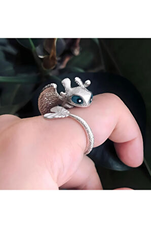 Dragon Yüzük Çocuklar İçin Gümüş ve Siyah Renk Ejderha Yüzükleri - How To Train Your Dragon Film