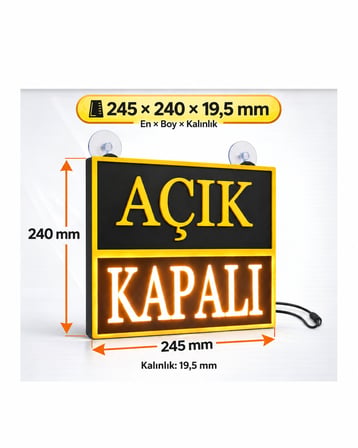 Led Işıklı Açık Kapalı Tabela Açık Kapalı Yazısı
