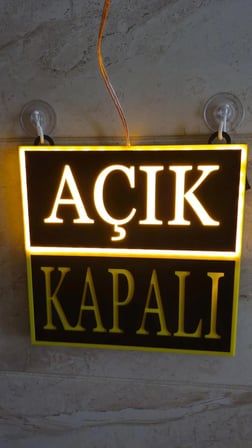 Led Işıklı Açık Kapalı Tabela Açık Kapalı Yazısı