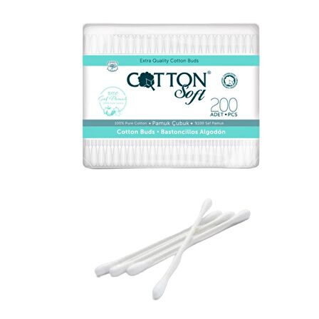 COTTON SOFT Kulak Temizleme Çubuğu (200 Adet)