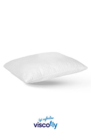 Pamuklu Yüksek ve sert Ortopedik Visko Parçacıklı Boncuk Dolum Yastık 50 x 70 Beyaz Visko