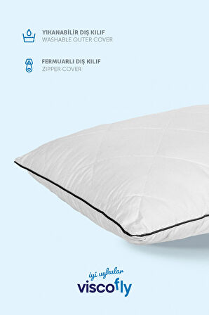 Visco Parçacıklı Kapitoneli Ortopedik Yastık Orta Sert 60 X 40 X 13 Cm Antrasit Biye
