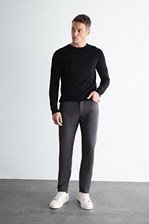 DeFacto Chino Kanvas Pantolon Slim Fit Dar Kesim Pamuklu Esnek Dar Paça C9441AX24AUAR9