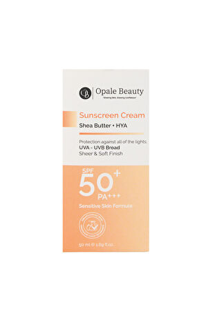 Opale Beauty SunScreen Cream 50ml SPF 50+ PA++++  UVA ve UVB Tam Koruma - Shea Butter+HYA 