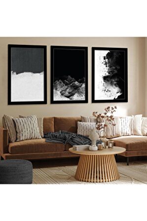 Kolaj Çizim 3'lü Kanvas Tablo