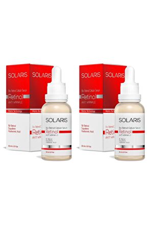 Solaris Onarıcı & Besleyici Retinol Cilt Bakım Serumu 30 ml x 2 Adet (1% Retinol ve Hyaluronic Acid)