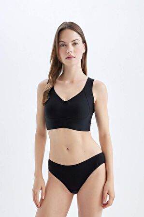DeFacto Fall in Love Ribana 3'lü Paketli Basic Düz Brazilian Slip Külot A3474AX24SMBK27