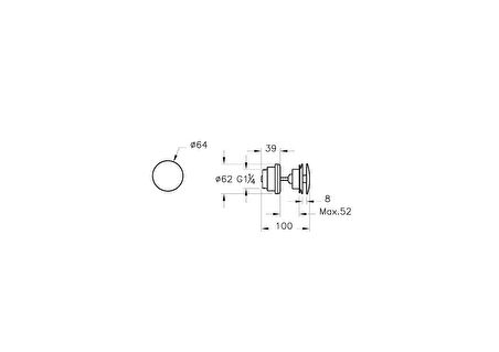 VitrA Origin A45149 Yuvarlak Lavabo Süzgeci, Universal, Basmalı, Krom