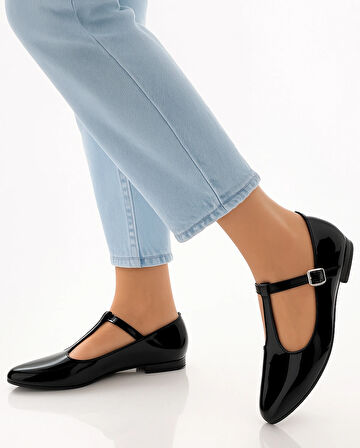 T-Strap Mary Jane Tasarım Babet