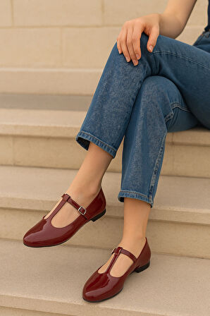 T-Strap Mary Jane Tasarım Babet
