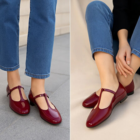 T-Strap Mary Jane Tasarım Babet