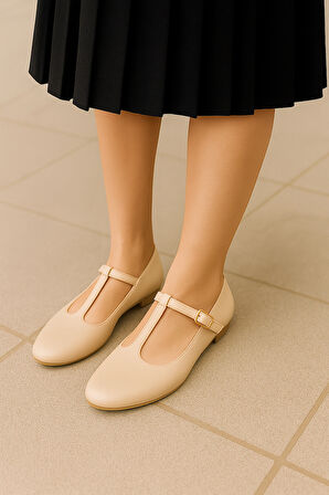 T-Strap Mary Jane Tasarım Babet