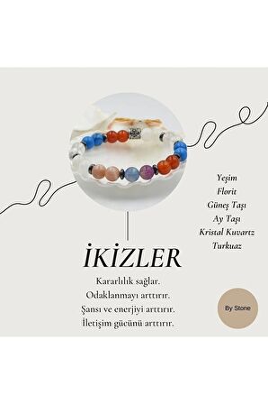 İkizler Burcu (Erkek) Doğal Taş Bileklik | Sertifikalı