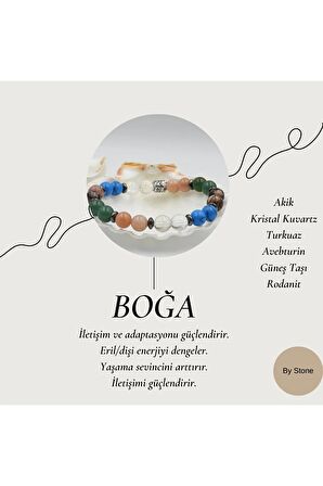 Boğa Burcu (Erkek) Doğal Taş Burç Bilekliği