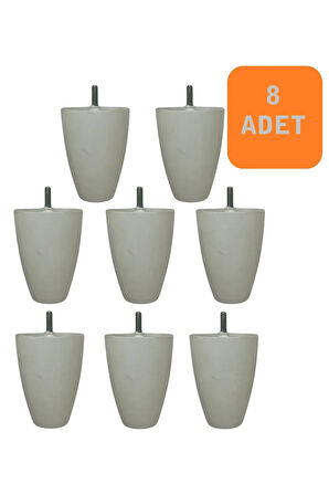 Kanepe Koltuk Tv Ünitesi Konsol Yükseltme Adalya Model Plastik Ayak 10 Cm Beyaz Renk 8 Adet