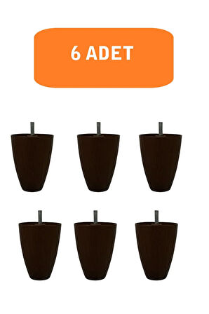 Kanepe Koltuk Tv Ünitesi Konsol Yükseltme Adalya Model Plastik Ayak 10 Cm Ceviz Renk 6 Adet