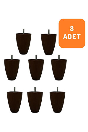 Kanepe Koltuk Tv Ünitesi Konsol Yükseltme Adalya Model Plastik Ayak 10 Cm Ceviz Renk 8 Adet