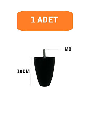Kanepe Koltuk Tv Ünitesi Konsol Yükseltme Adalya Model Plastik Ayak 10 Cm Siyah Renk 1 Adet