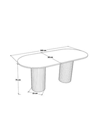 Ada 90x170 Oval Yemek Masası & Mutfak Masası & Salon Masası Masa 