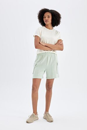 DeFactoFit Crop Bisiklet Yaka Sporcu Modal Kısa Kollu Tişört D1280AX24HSBG700