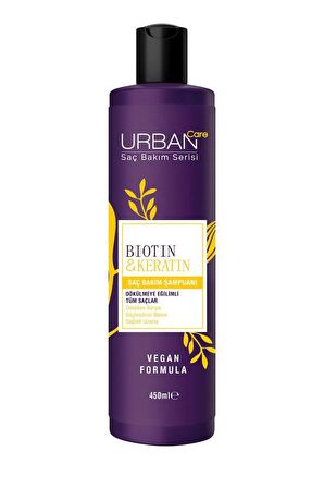 Urban Care Biotin&Keratin Dökülmeye Eğilimli Saçlara Özel Şampuan-Vegan-450 ML