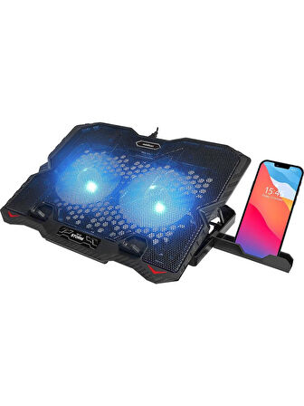 Addison AD-S1 Storm Mavi Led Işıklı 2 Fanlı 2 Usb Dc 5V 125*125*20mm Notebook Soğutucu Stand