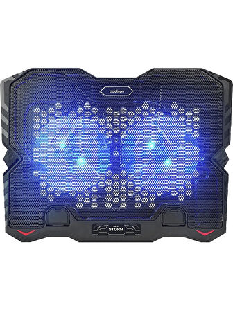 Addison AD-S1 Storm Mavi Led Işıklı 2 Fanlı 2 Usb Dc 5V 125*125*20mm Notebook Soğutucu Stand