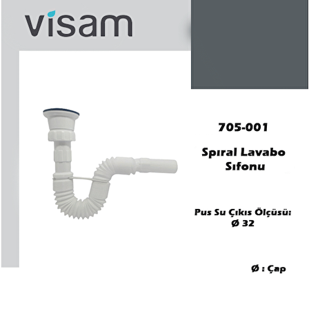 Visam Spiral Körüklü Lavabo Sifonu Ø 32 705-001