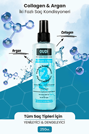  Collagen & Argan İçerikli Çift Fazlı Saç Bakım Fön Suyu 250 ml-Yenileyici ve Dengeleyici