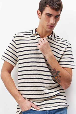 DeFacto Regular Fit Çizgili Kısa Kollu Polo Tişört B6532AX25SPER238