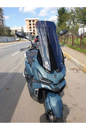 MOTOCAM SYM Adx 125 Siperlik Ön Cam 2023-2025 Model 62cm Siyah Renkli 4mm UZUN CAM