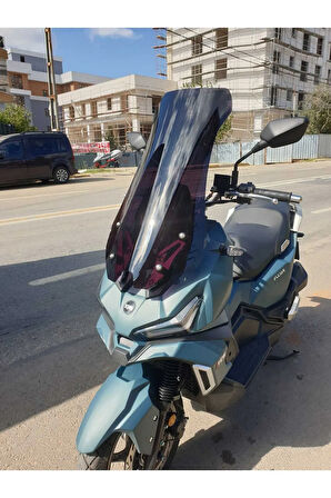 MOTOCAM SYM Adx 125 Siperlik Ön Cam 2023-2025 Model 62cm Siyah Renkli 4mm UZUN CAM