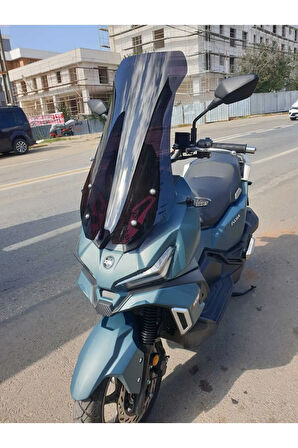 MOTOCAM SYM Adx 125 Siperlik Ön Cam 2023-2025 Model 62cm Siyah Renkli 4mm UZUN CAM