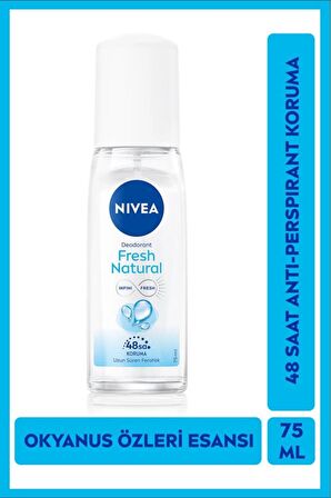 Nivea Kadın Pump Sprey Deodorant 75ml, 48 Saat Ter Koruması, Uzun Süren Ferahlık, Okyanus Özleri Esansı