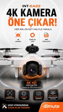 Katlanabilir 4K Kamera Drone | Wifi Fpv, 360° Takla, Işık Sensörü INT-AE22