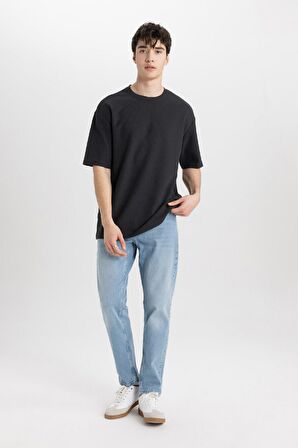 DeFacto Comfort Regular Fit Rahat Kesim Bisiklet Yaka Kısa Kollu Ağır Kumaş Basic Düz Tişört B4444AX24SPAR231