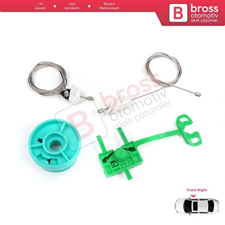 Fiat Punto MK2 188 188AX 1999-2005 3/5 Kapı 0046536311 İçin Ön Sağ Kapı Cam Kriko Tamir Seti