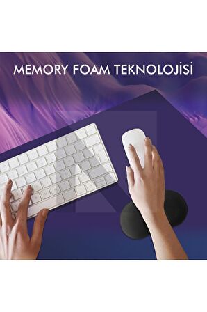 MP03 - Memory Mouse Bilek Destek Pedi | Yumuşak, Ergonomik, Fare Önü El Bileği Dinlendirme Pedi